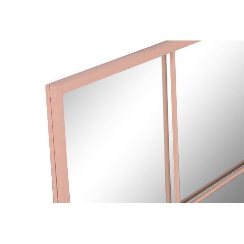 ESPEJO HIERRO CRISTAL 90X2X90 VENTANA ROSA PALO
