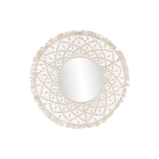ESPEJO MACRAME CRISTAL 76X1X76 41CM BEIGE