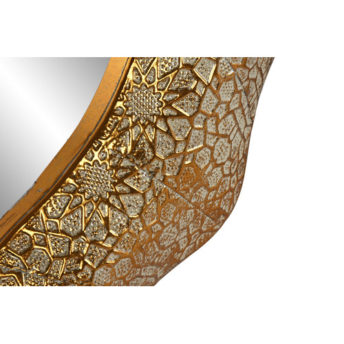 ESPEJO METAL CRISTAL 81X3,5X81 IRREGULAR DORADO