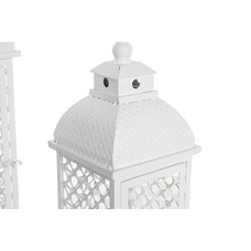 FAROLA SET 3 METAL 24X24X74 DESGASTADO BLANCO