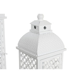 FAROLA SET 3 METAL 24X24X74 DESGASTADO BLANCO