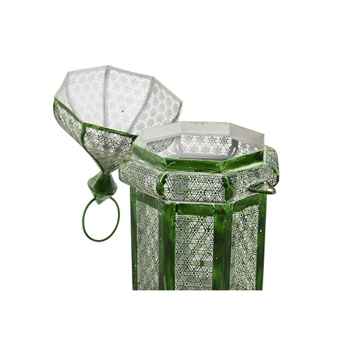 FAROLA SET 2 METAL 23X23X57 VERDE