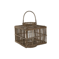 PORTAVELA RATAN CRISTAL 35X35X35 CON ASA NATURAL
