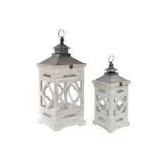 FAROLA SET 2 ABETO 26X26X66 FAROLA SET 2 CRISTAL