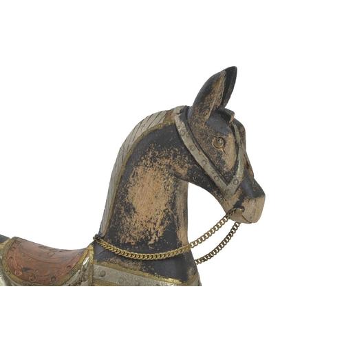 FIGURA MADERA METAL 41X12X49 CABALLO ENVEJECIDO