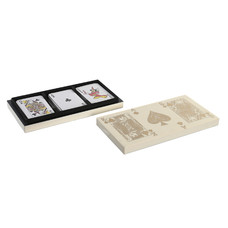 JUEGO SET 4 RESINA 23X11,5X3,5 CARTAS BLANCO