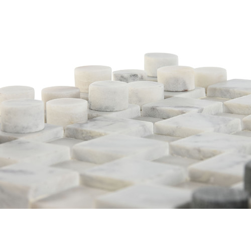 JUEGO PIEDRA 30X30X3 DAMAS BLANCO