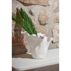 JARRON CERAMICA 29X26X27 ORGANICO ARTESANAL BLANCO JARRON CERAMICA 29X26X27 ORGANICO ARTESANAL BLANCO