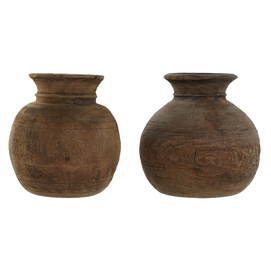 JARRON TECA 25X25X25 NEPAL SURTIDO ANTIGUO NATURAL