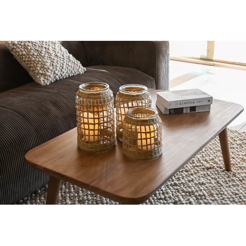 JARRON SET 3 CRISTAL FIBRA 16,5X16,5X27 4L NATURAL