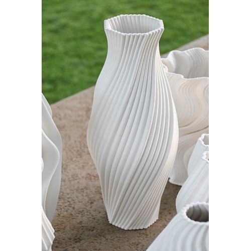 JARRON GRES 16X16X40 3D BLANCO