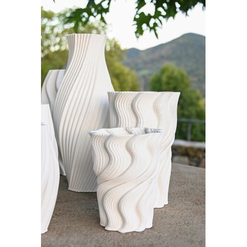 JARRON GRES 16X16X26 3D BLANCO