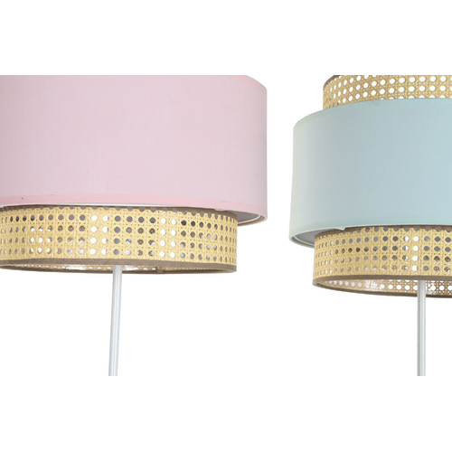 LAMPARA PIE METAL POLIESTER 38X38X154 E27 2 SURT.