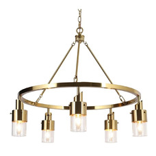 LAMPARA TECHO METAL CRISTAL 66X66X60 DORADO