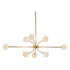 LAMPARA TECHO METAL CRISTAL 110X38X38 BOLAS DORADO