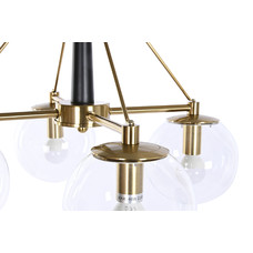 LAMPARA TECHO METAL CRISTAL 50X50X144 BOLAS DORADO