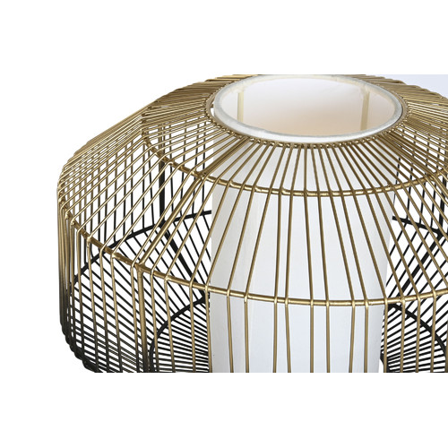 LAMPARA PIE HIERRO ALGODON 39X39X103 NEGRO