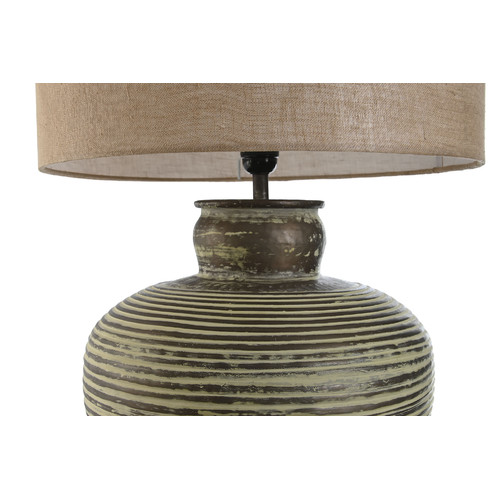 LAMPARA SOBREMESA ALUMINIO 42X42X69 PATINADO VERDE