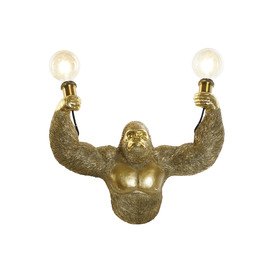 LAMPARA APLIQUE RESINA 51X20X41 GORILA DORADO