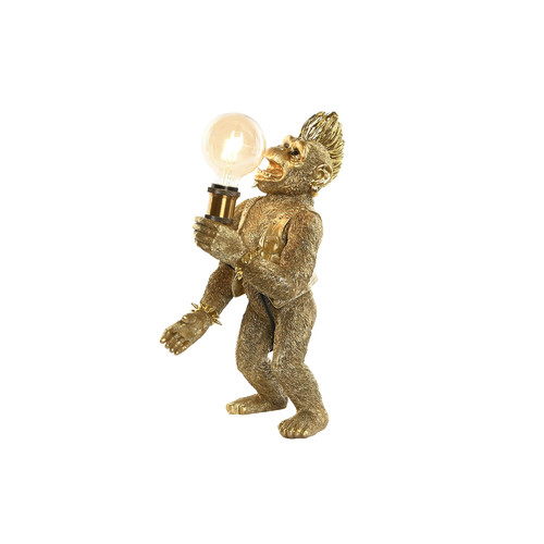 LAMPARA SOBREMESA RESINA 25X24X48 MONO PUNK DORADO