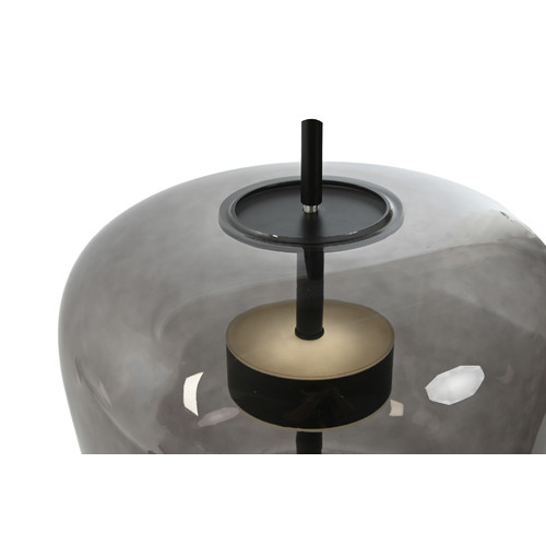 LAMPARA SOBREMESA CRISTAL METAL 35X35X58 NEGRO