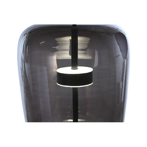 LAMPARA PIE CRISTAL METAL 35X35X168 NEGRO