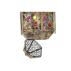 LAMPARA TECHO METAL ACRILICO 29X26X105 DORADO