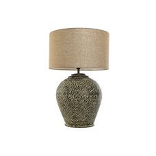 LAMPARA SOBREMESA ALUMINIO 42X42X62 PATINADO COBRE