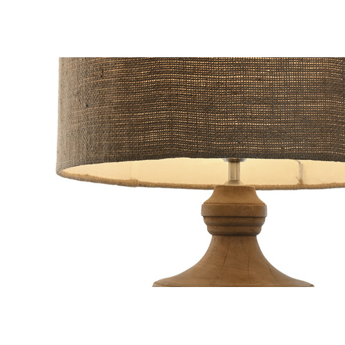 LAMPARA SOBREMESA MADERA YUTE 47X47X86 TALLADA