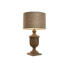 LAMPARA SOBREMESA MADERA YUTE 47X47X86 TALLADA