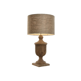 LAMPARA SOBREMESA MADERA YUTE 47X47X86 TALLADA