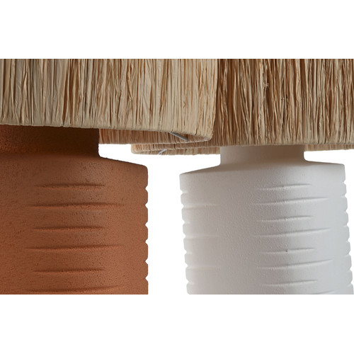 LAMPARA SOBREMESA CERAMICA RAFIA 35X35X55 2 SURT.