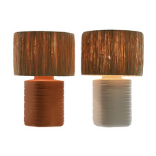 LAMPARA SOBREMESA CERAMICA RAFIA 35X35X55 2 SURT.