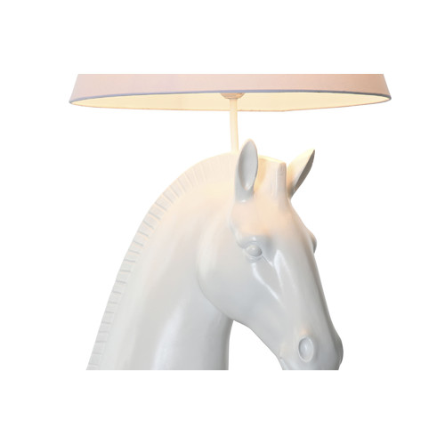 LAMPARA PIE RESINA 47X40X153 CABALLO BLANCO