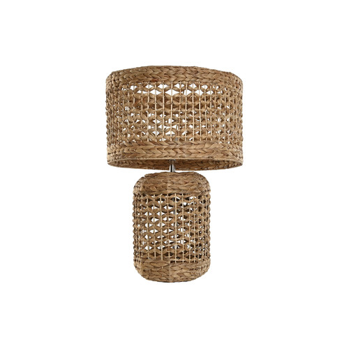 LAMPARA SOBREMESA FIBRA METAL 42X42X59 NATURAL