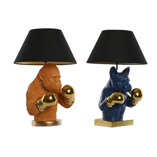 LAMPARA SOBREMESA RESINA ALGODON 36X36X55 2 SURT.