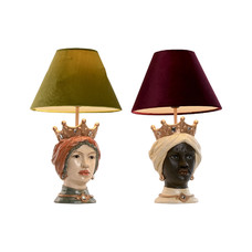 LAMPARA SOBREMESA RESINA 26X26X43 CABEZA SICILIANA