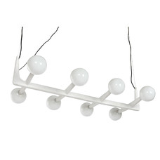 LAMPARA TECHO METAL CRISTAL 110X45X120 BOLA BLANCO