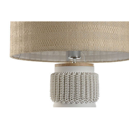 LAMPARA SOBREMESA CERAMICA LINO 46X46X77 BLANCO