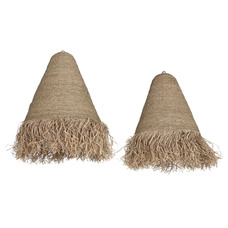 PANTALLA SET 2 HOJA DE PALMA 60X60X80 HECHO A MANO