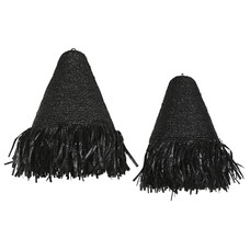 PANTALLA SET 2 RAFIA 60X60X80 HECHO A MANO NEGRO