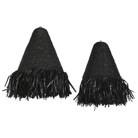 PANTALLA SET 2 RAFIA 60X60X80 HECHO A MANO NEGRO