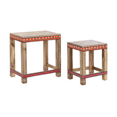 MESITA AUXILIAR SET 2 MANGO ACRILICO 45X28,5X46