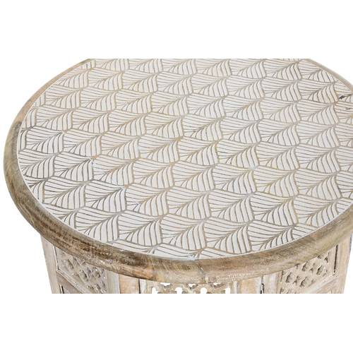 MESITA AUXILIAR MANGO 53X53X53 FLORAL MARRON