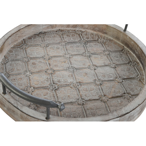 BANDEJA DECORACION SET 3 MANGO METAL 46X46X10