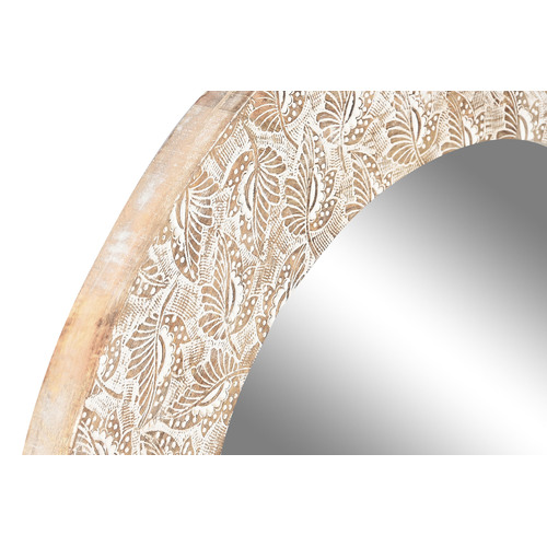 ESPEJO MANGO MDF 76X4X76 MANDALA DECAPE BLANCO