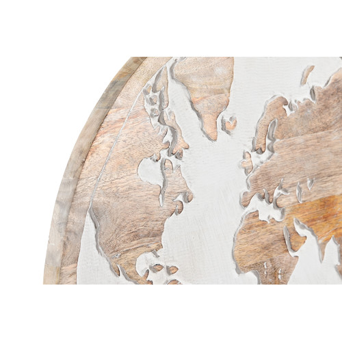 DECORACION PARED MANGO 40X1,5X40 MAPAMUNDI MARRON