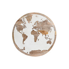 DECORACION PARED MANGO 40X1,5X40 MAPAMUNDI MARRON