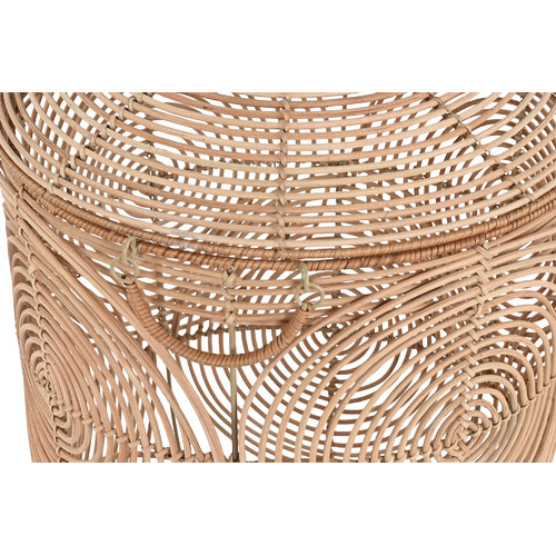 CESTA SET 2 RATAN 45X45X57 CON TAPA NATURAL