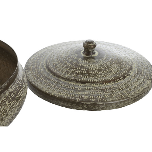 CAJA CON TAPA ALUMINIO 42X42X23 PATINADO VERDE